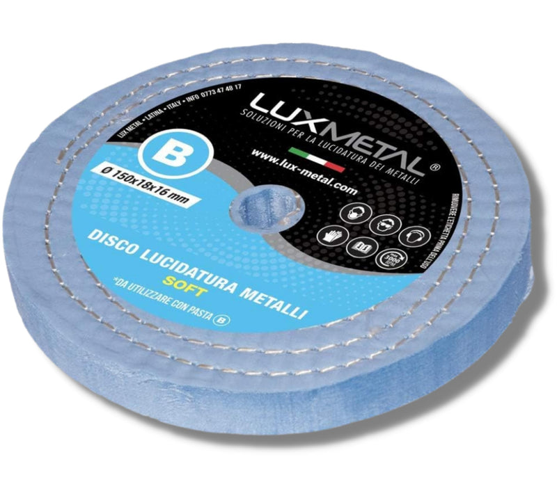 Lux Metal - Polishing Disc 150 mm Cotton Suitable for Grinding Stand Double Grinder Drill Cordless Screwdriver Angle Grinder Polishing Discs for Polishing Metal such as Aluminium Stainless Steel for