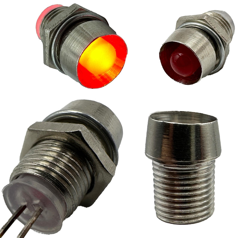 Lumetheus LED Socket 5 mm Metal Silver – Set of 100 – High-Quality Lamp Holder with Thread for LEDs – Versatile Mounting in Display Panels, Lighting & Craft Projects