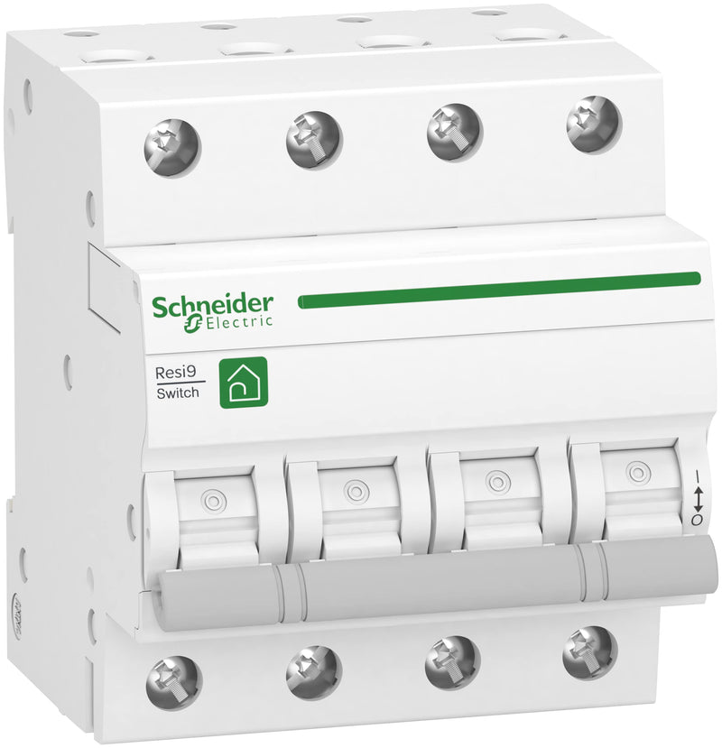 Schneider Electric Resi9 Switch Disconnect Switch 3-Pin + N, 63 A, 415 V AC, White, Item Number R9S64463 3 Polig + N