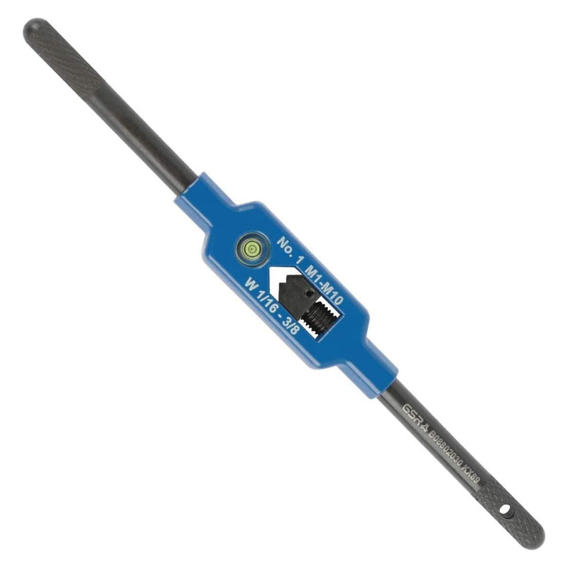 GSR Steel Tap Wrench with Center Eye | Size 2 (M4-M12) | Adjustable Tap Holder with Square Shank | Stainless Steel | Burnished Handles | Hand Tap Tool Holder ‎Nr. 2 | M4- M12 | BSW 5/32-1/2 | BSP G1/8
