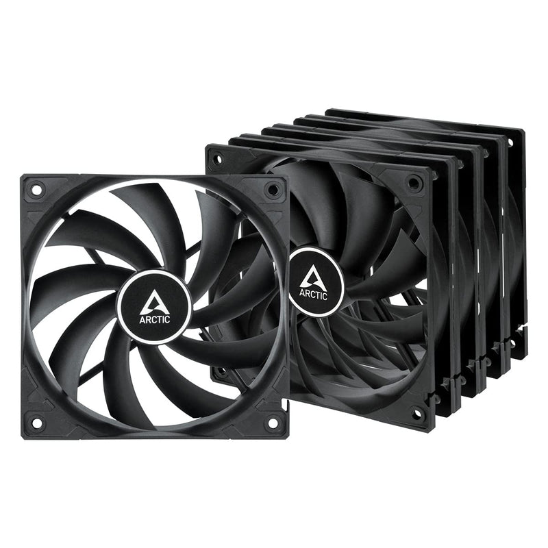 ARCTIC F12 (5 Pack) - PC Fans, 120mm Standard Case Fan, Low Noise, Quiet Motor, Computer, Fan Speed: 1350 RPM - Black F12, 5 Pack (black)