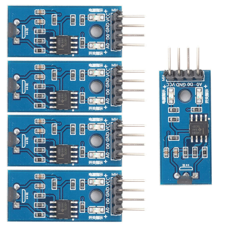 Hall Sensor Switch, Pack of 5 Hall Effect Magnetic Sensor Module 3144E Effect Sensor Switching Speed Counting Sensor Magnetic Detector
