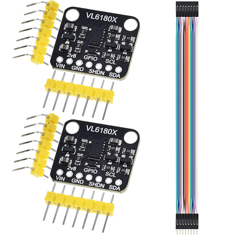 Youmile 2 PCS VL6180 VL6180X Ranging Sensor, Optical Distance Measuring Sensor Module Gesture Recognition Sensor Ambient Light Sensor for I2C Interface DC 3-5V