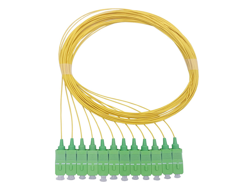 Elfcam® - 12-Fiber Single Mode SCA Pigtail 9/125um OS2, Yellow (SCA Yellow) OS2 SCA Yellow