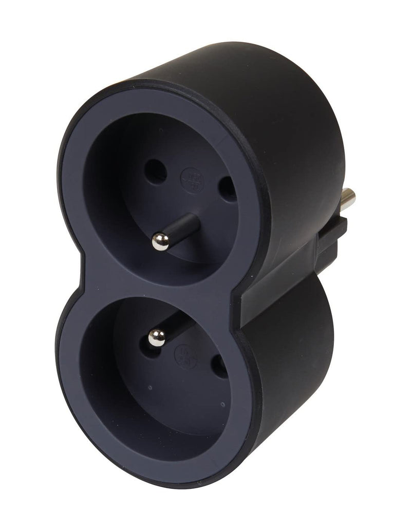 Articles-QUINCAILLERIE Biplite FB 2 x 2 P+T Standard Front Sockets, Black, Unknown, One Size White