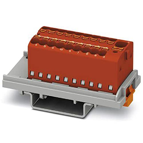 PHOENIX CONTACT PTFIX 4/18X1.5-NS35 RD Distribution Block, Vertical Orientation Block / Integrated Feed, 500V Rated Voltage, 17.5A Rated Current, 19 Number of Connections, Pack of 20
