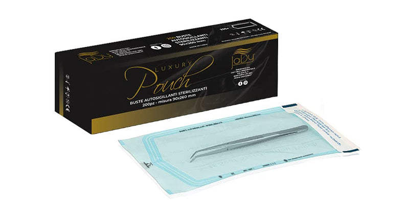 JaDy - Self Sealing Sterilization Bags | Suitable for Professional Use | Pack of 200 | Size 90 x 260 mm Clear Medium Plastic