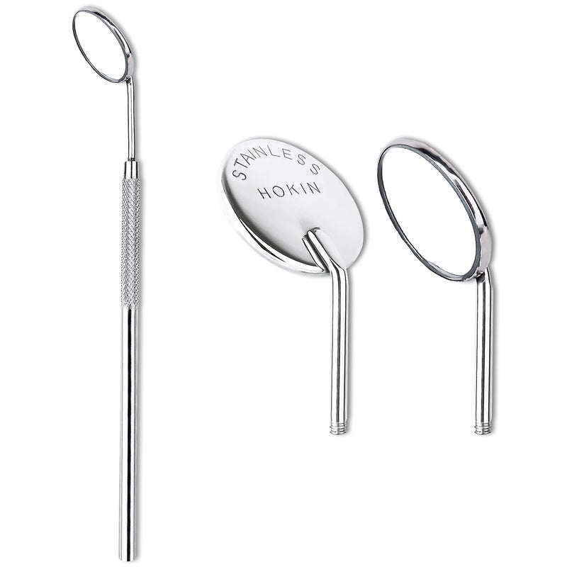 HOKIN Dental Mirror, Mouth Mirror, Dentist Tool, Stainless Steel Mouth Mirror, Dental Mirror, Mouth Tooth Inspection Mirror with Two Additional Removable Mirrors