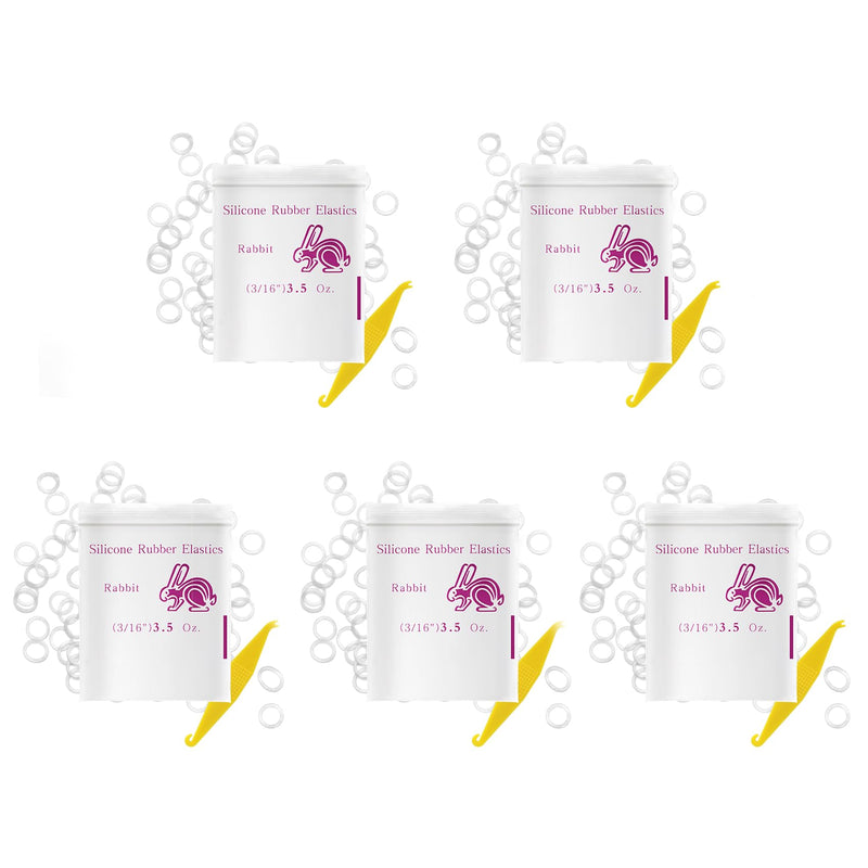 [AUSTRALIA] - Annhua Dental Braces with 5 Placements, 500 Pieces Braces Orthodontic Elastic Rubber Bands for Braces, Gap Teeth, Crooked Teeth, etc. (Rabbit 3/16 Inch 3.5 oz) Rabbit 3/16" 3.5oz 