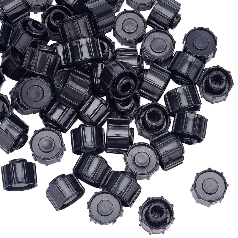 OLYCRAFT 50 Pieces Sealing Caps for Disposable Syringes Syringe Tip Caps Luer Lock Tip Syringe No Needle Tip Cap for Feed Pipes Black Syringe Cap with Transparent Container Black cylinder lace cap