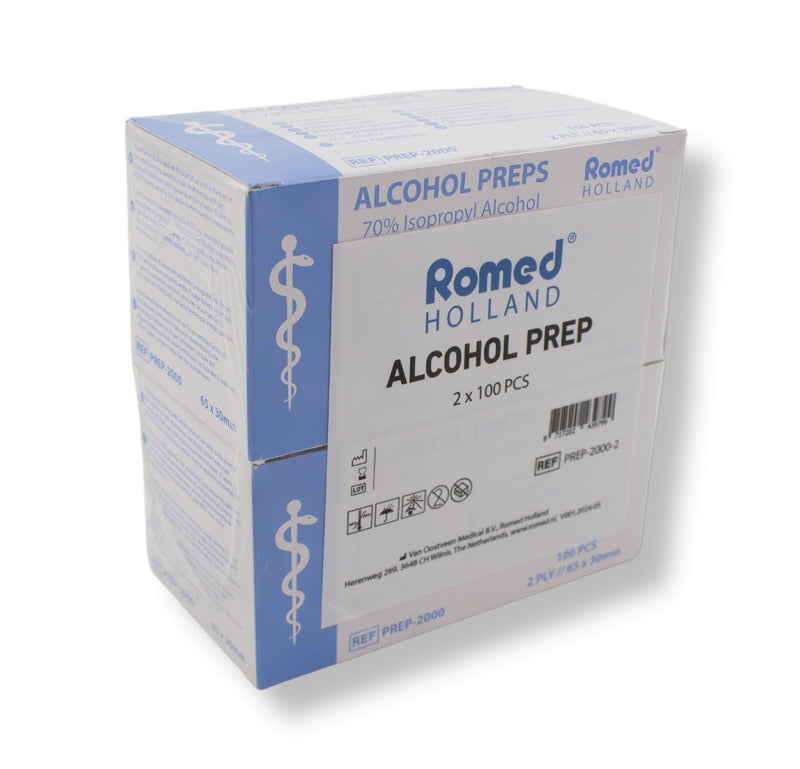 Medi-Inn Alcohol Swabs Set 30 x 65 mm Set of 2 (2 x 100 Pieces)