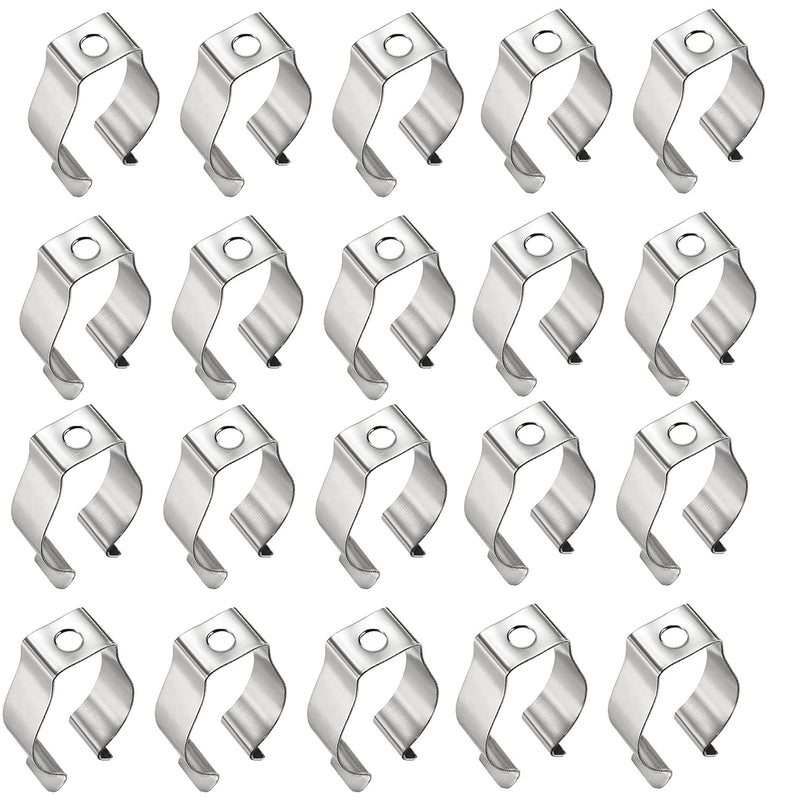 QIUMING Pack of 20 U-Clip Holder for Fluorescent Tube Holder LED Fluorescent Tube to Prevent Sag for LED Light Lamp Pipe Water Pipe Shed Garage Storage