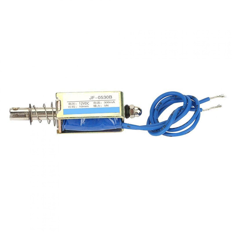 [AUSTRALIA] - Magnetic Electromagnetic Net, JF-0530B DC 6V/12V/24V Solenoid Electromagnetic Electric Lock, Automation Control 300mA 5N 10mm Hub Push Pull Type Open Frame (DC 12V) 