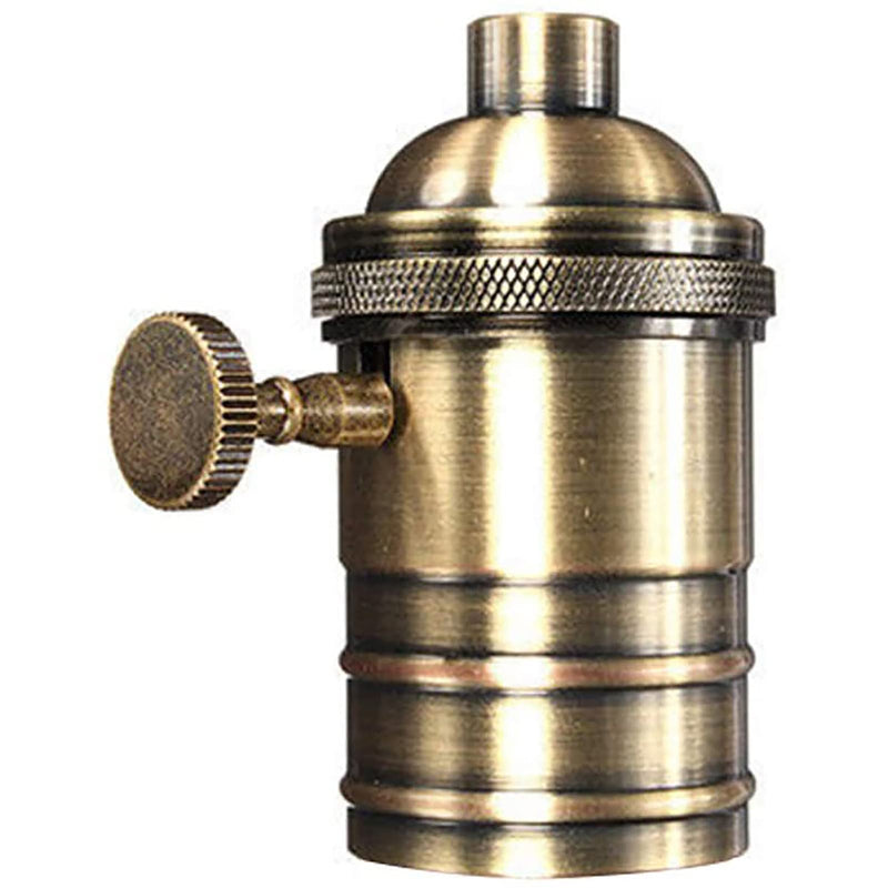 [AUSTRALIA] - Telituny Vintage Solid Lamp Holder, Vintage Lamp Holder E26/E27 Antique Lamp Holder with On/Off Switch Pendant Light Socket for Edison Screw Bulb, DIY Wall Table Ceiling Lamp 