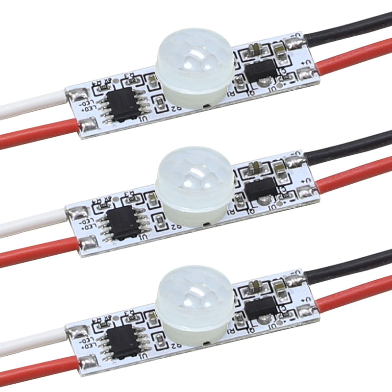 [AUSTRALIA] - Motion Sensor Switch, DC 3.7v to 24V 4A PIR Motion Sensor for LED Lights, Mini Infrared Sensor Switch That can be Built into The Light bar or Box (3 Pieces 1037）, 3pieces 1037 
