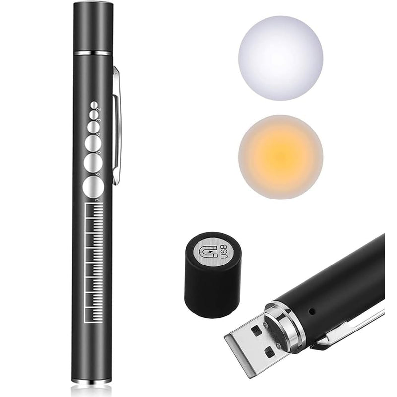Uadme Pupil Light, Diagnostic Light, Rechargeable, Medical Light Pen for Nurses, Doctors, with Pocket Clip and USB Cable
