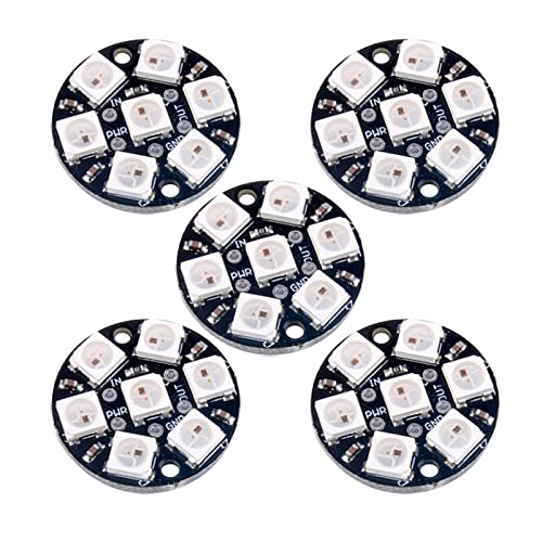 [AUSTRALIA] - WS2812 RGB LED Ring 7 x 5050 WS2812B 7 Bits with Built-in Drivers for Arduino Raspberry Pi Mirco:bit ESP32 Pack 