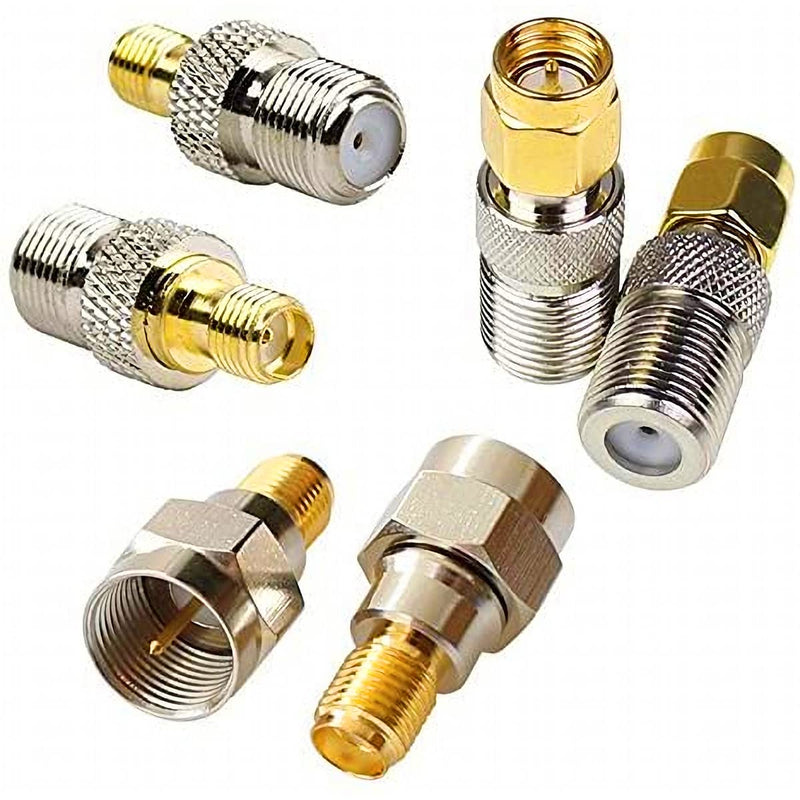 Greluma 2 Sets 6pcs F Type to SMA Male Female Adapter Coaxial Female SMA F Kit