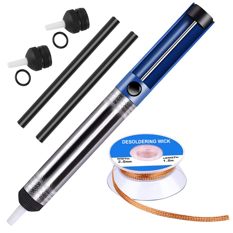 Youmile Soldering Suction Desoldering Pump, Vacuum Pump, Soldering Remover, Soldering Accessories with Desoldering Wick, 2 Pieces Replacement Nozzle, 2 Pieces Heat-resistant Hose