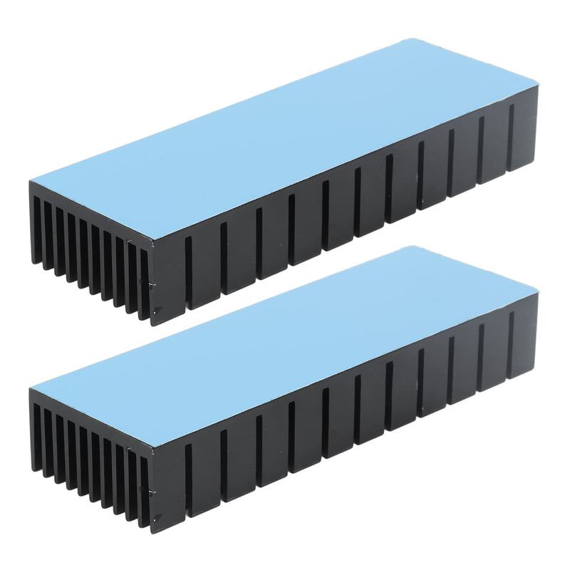Cooling Fins, Aluminium Heatsink, Pack of 2, Slotted Design, 120 x 40 x 20 mm, High Efficiency for Electronic Components for CPU (with Adhesive)