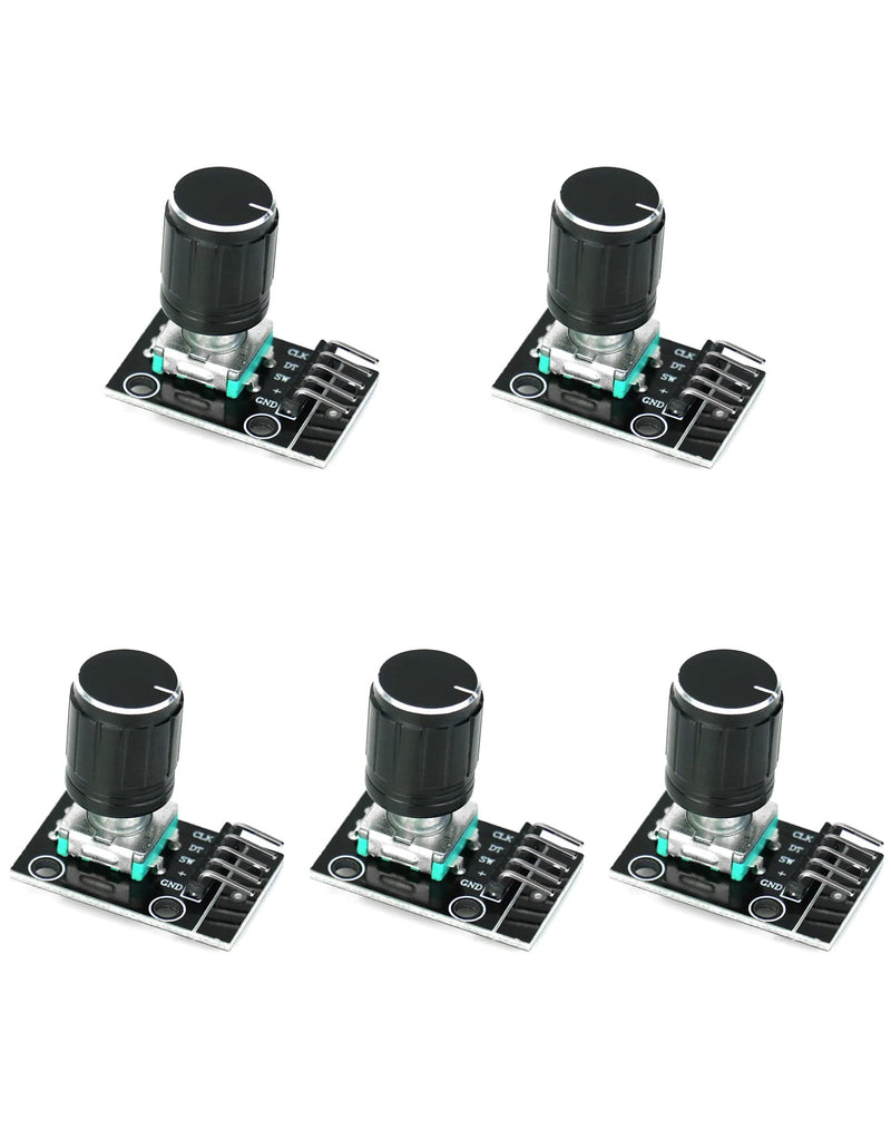 [AUSTRALIA] - QWORK 5pcs KY-040 Rotary Encoder Module 360 Degree Rotary Angle Encoders with Push Button for Arduino 