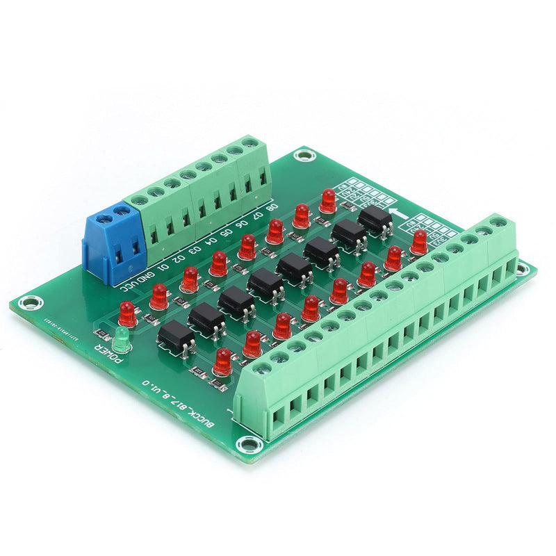 8 Channel Optocoupler, 12V to 3.3V Simple Operation Isolator Module for Single Chip Microcomputer Signal Isolation