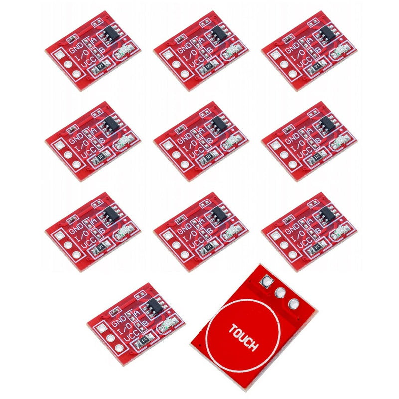 JZK 10x TTP223 Self-Lock Capacitive Touch Switch Module, DC 2.5V - 5.5V Digital Capacitive Touch Sensor Switch Module, Single-Channel Transformation