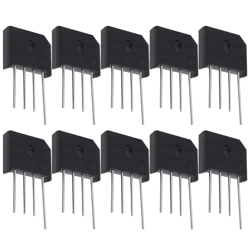 [AUSTRALIA] - VGOL KBU1010 Bridge Rectifier Bridge Lead Diode 1000V 10A Single Phase Diode Bridge Rectifier for Electronic Circuits Household Appliances Pack of 10 