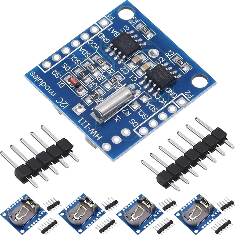 DAOKAI RTC I2C Module DS1307 AT24C32 Real Time Clock Module, High Precision 24C32 Memory Clock Module, Compatible with Arduino AVR PIC 51 ARM (5 Pieces)