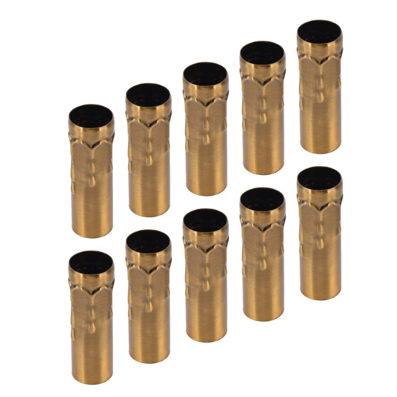 Pack of 10 E14 Candle Holders Tubes Candle Holder Sleeve Lighting Accessories 25 x 80 mm (Gold Bronze)