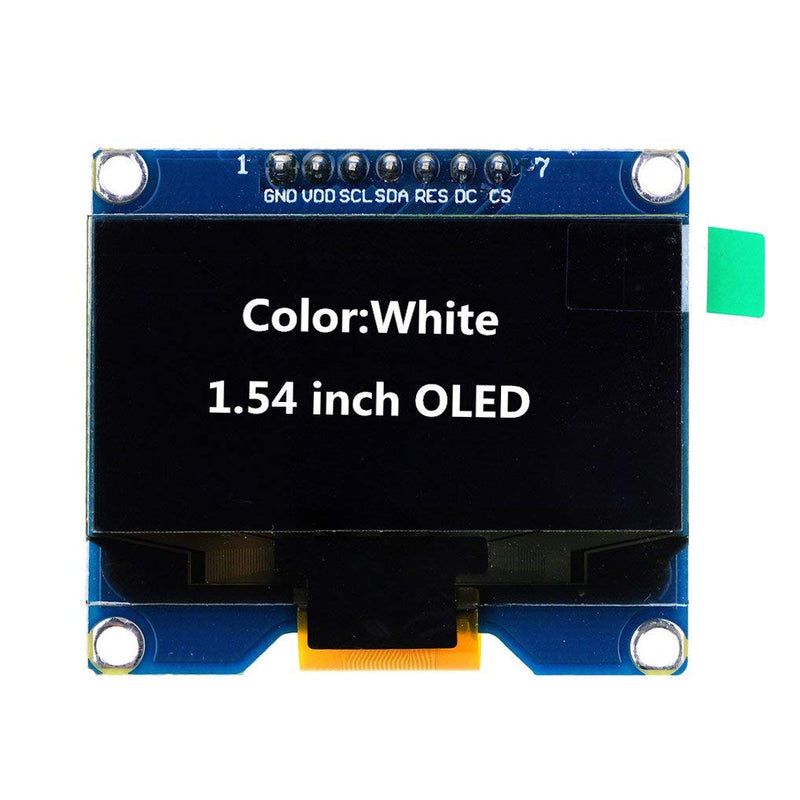 Fasizi 1.54 Inch OLED Display Module 128 x 64 SPI IIC Interface OLED Screen Board 3.3-5 V UART White Writing