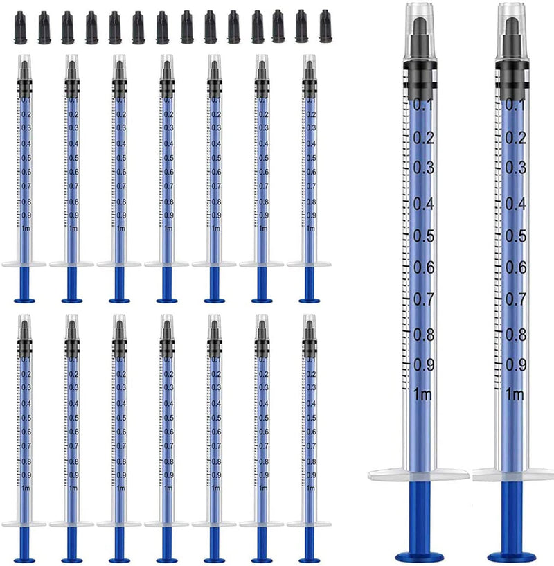 [AUSTRALIA] - 50 Pieces 1ml Syringe with Cap, Individually Sealed 1cc Syringe with Luer Slip Tip without Needle for Refilling, Feeding Pets, Oral, Oil or Glue Applicator 
