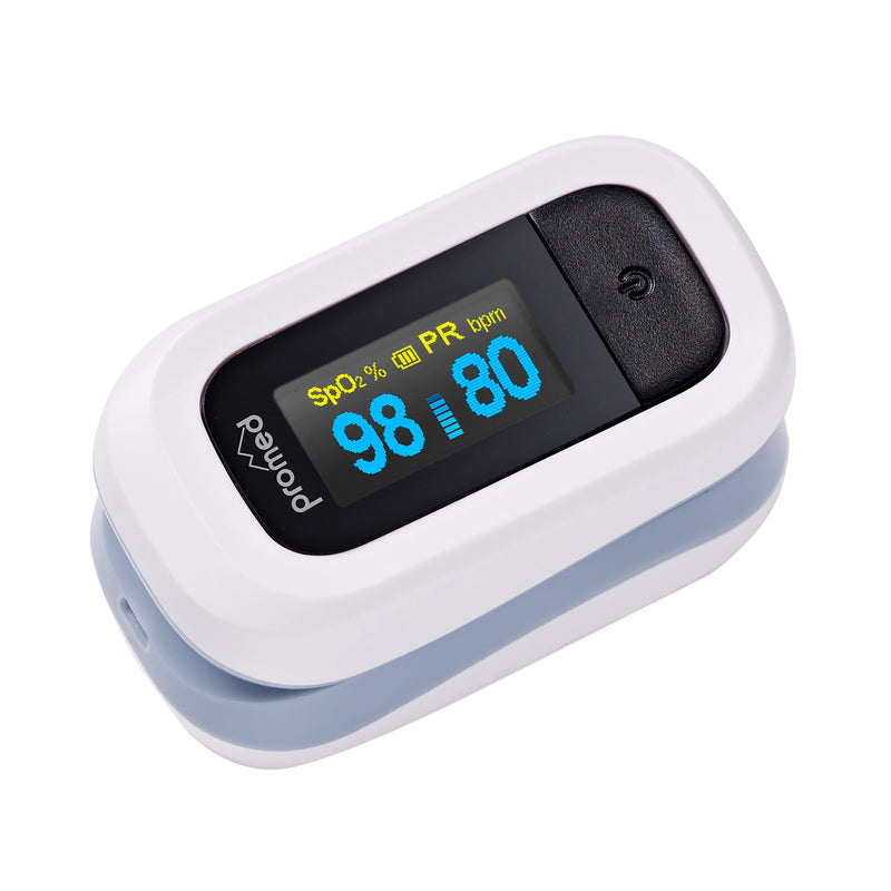 Promed Pulse Oximeter PM-200 Pro, Easy Measurement of Heart Rate & Oxygen Saturation in the Blood, Finger Pulse Oximeter with OLED Display and Automatic Shut-Off