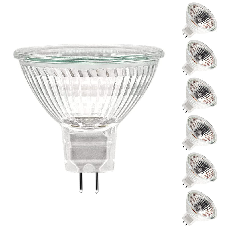 ETUOLMP Halogen MR16 Gu5.3 Halogen Light Bulb Dimmable 12 V 50 W Warm White 2700 K for Halogen Spotlight Installation Rail Lighting Pack of 6 MR16-50W