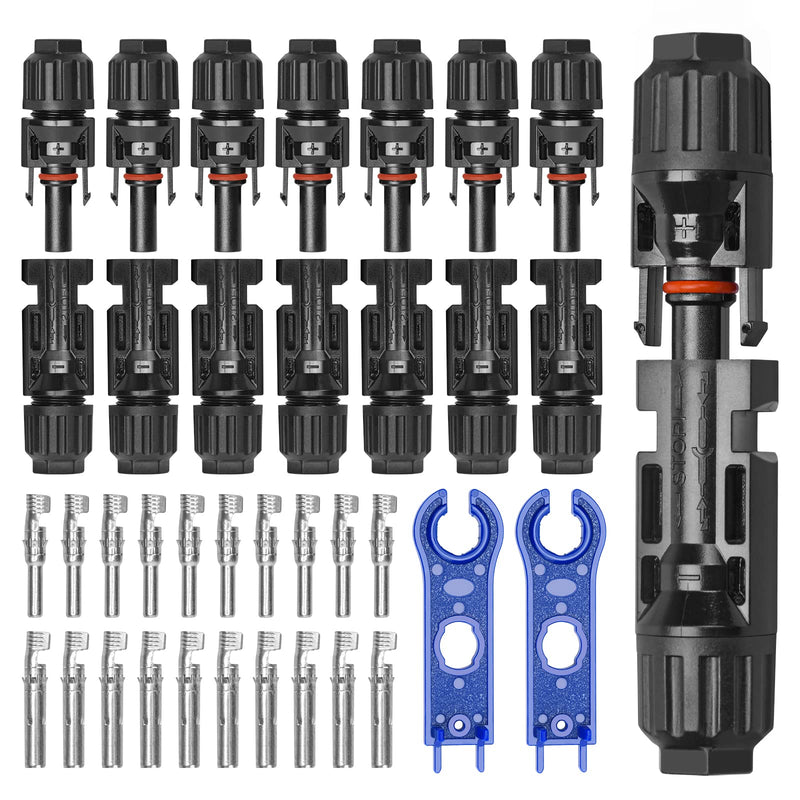 Elecoutek 24 Pairs Solar Plug Set, Solar Panel Plug for 2.5/4/6 mm² Solar Cable, Solar System, Solar Module, Photovoltaic Connector IP67 with Wrench