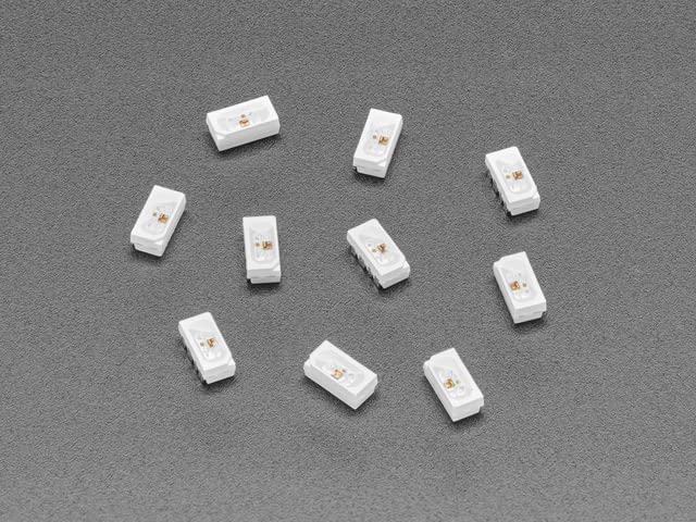 [AUSTRALIA] - Adafruit Accessories NeoPixel Side-Light RGB LED with Integrated Driver Chip - Pack of 10 - SK6812B 4020 