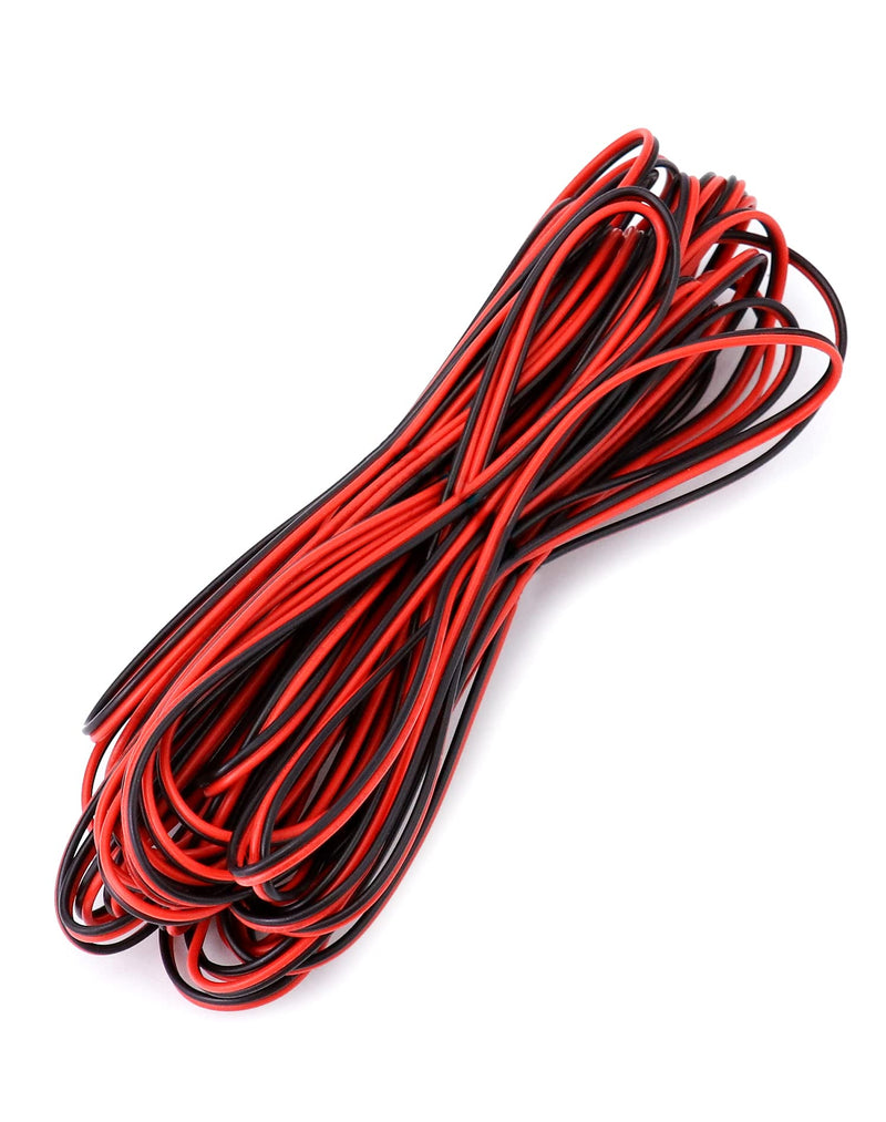 QWORK® 10 Meters 22AWG Electric Wire, 2 Core Black/Red Electric Wire, Extension Cable, for LED Strip and Electronic Wiring 10m