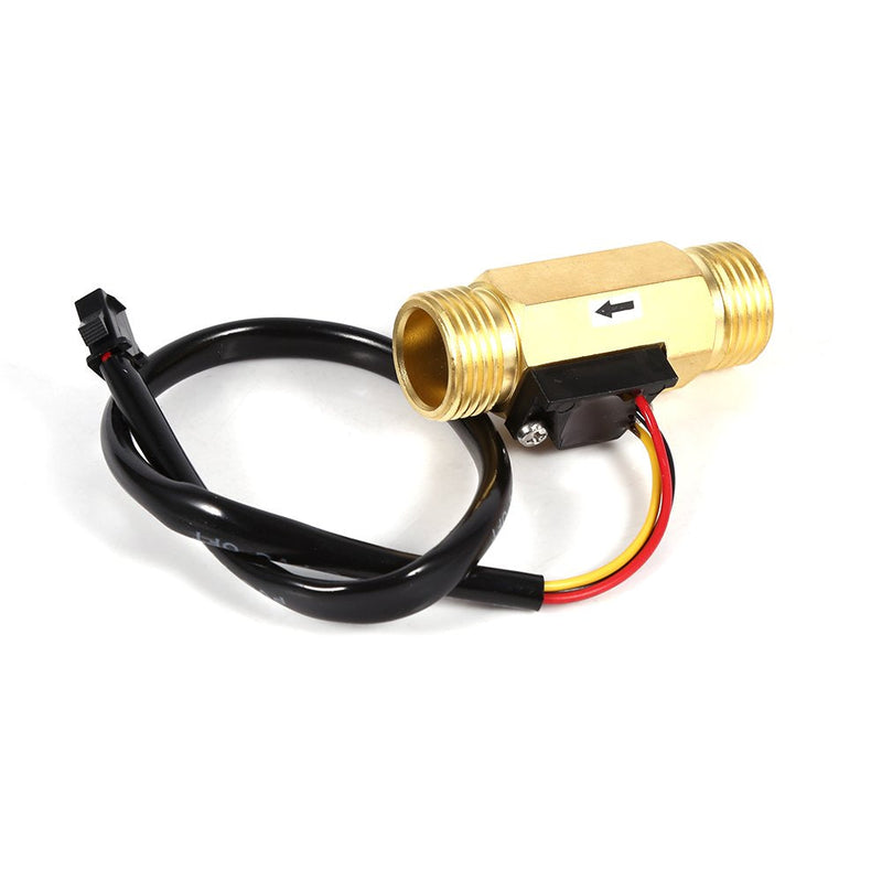 Nikou Water Flow Monitor Sensor G1/2 Hall Sensor, 1 Piece G1/2 Inch Liquid Flow Meter with Copper Effect 1-30 L/min Flow Meter