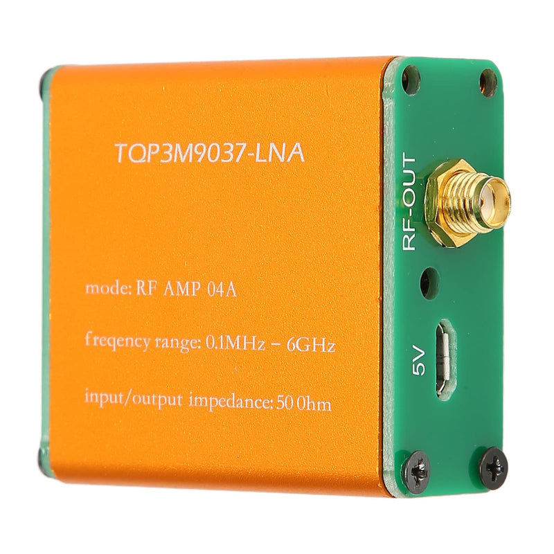 Low Noise 0.1 MHz 6 GHz Amplifier, 20 dB LNA Amplifier with High Gain for Shortwave, FM Radio, HF Power Preamp Module, SMA Socket (Supplied with Built-in Battery) Supplied with built-in battery