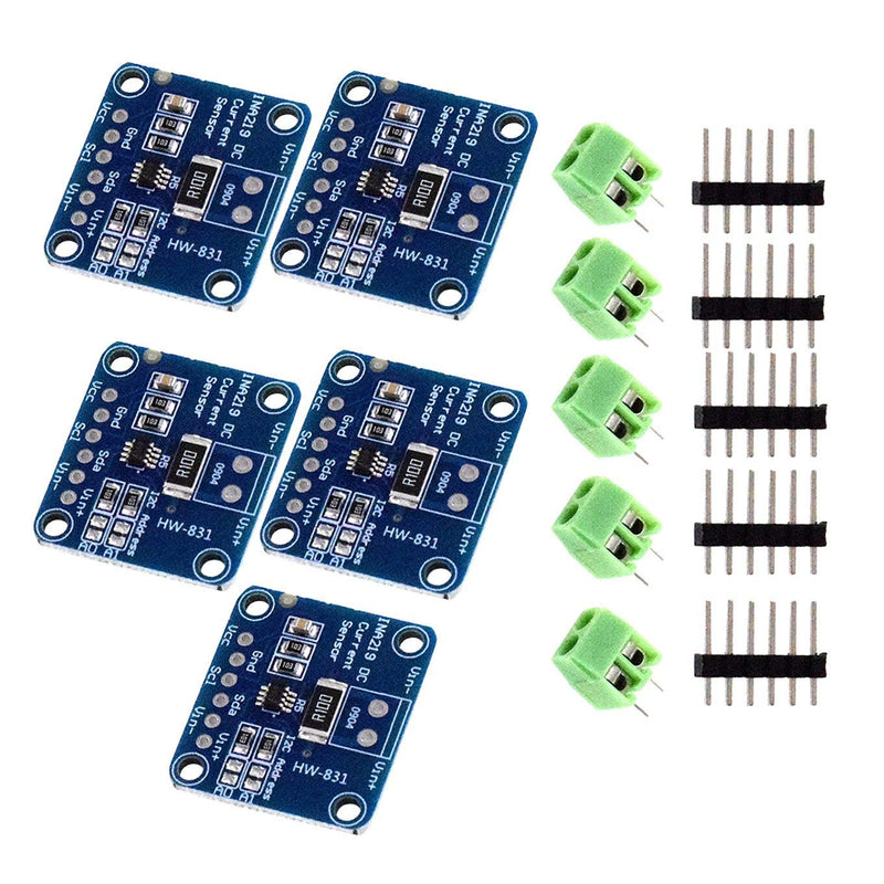 Yuemsh 5pcs Ina219 Bidirectional DC Power Sensor Tapping Module DIY 3V-5V Iic I2C Power Monitoring Sensor Module