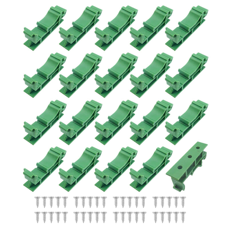 BuxiuGK 20 pieces (10 sets) PCB DIN C45 rail DIN rail adapter plastic with 40 screws for securing and holding circuit boards or electronic switching devices for 35 mm DIN rail