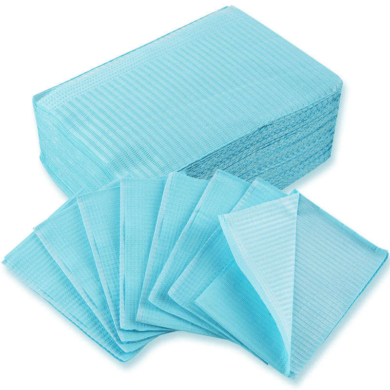 Rayyl Dental Bibs Blue Pack of 50 Disposable Waterproof Tattoo Bibs Tattoo Tablecloths Clean Pad Clean Tattoo Tray Tattoo Accessories Blue-50pcs