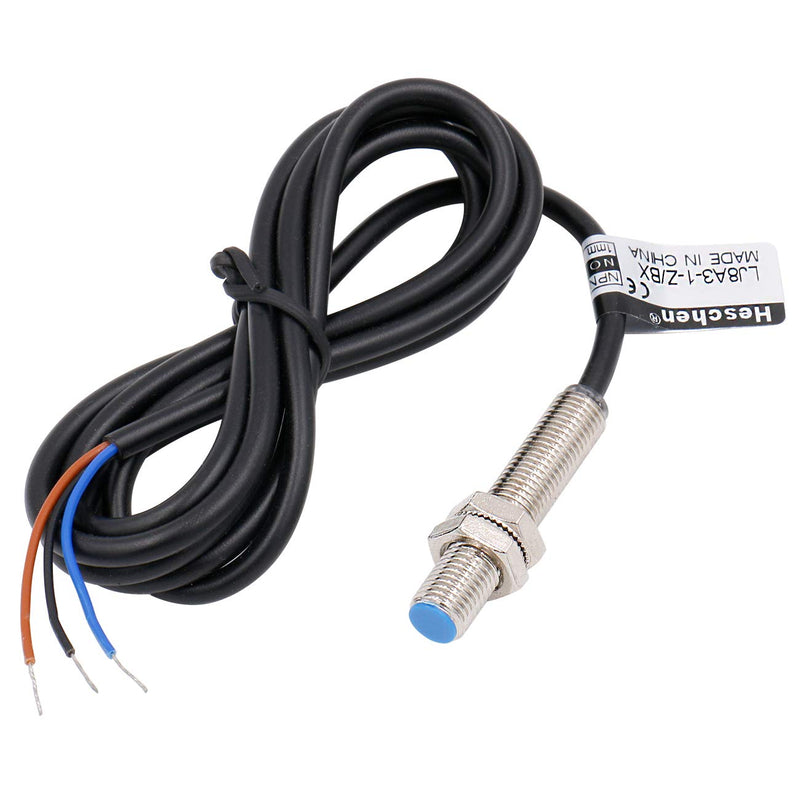 M8 Proximity Sensor Switch, 5VDC 200mA, NPN NO, 1mm Detecting Distance, Magnetic Metal Detect, 8mm Mounting Hole, 120cm Cable, IP67 Protection, LJ8A3-1-Z/BX-DC5V