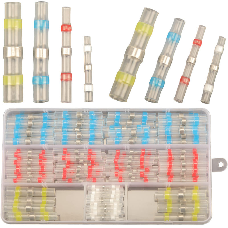 150PCS Waterproof Solder Seal Wire Connectors, Heat Shrink Terminals Kit, Marine Grade Butt Splice Connectors 150pcs