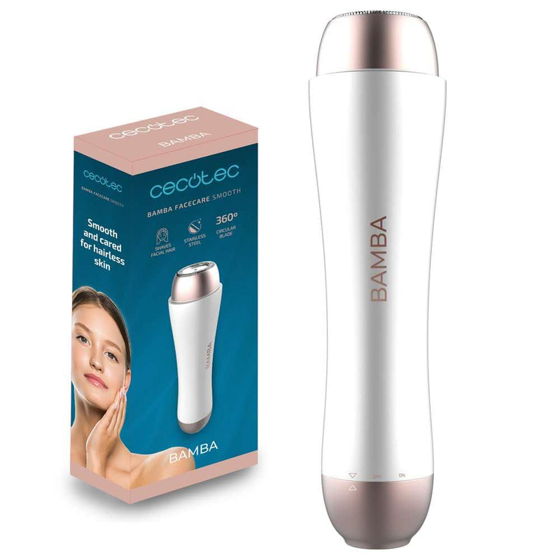 Cecotec Gesichtsrasierer Bamba FaceCare Smooth, Edelstahlklinge, passt sich der Haut an, wasserdicht IPX5, Schutzkappe Face razor