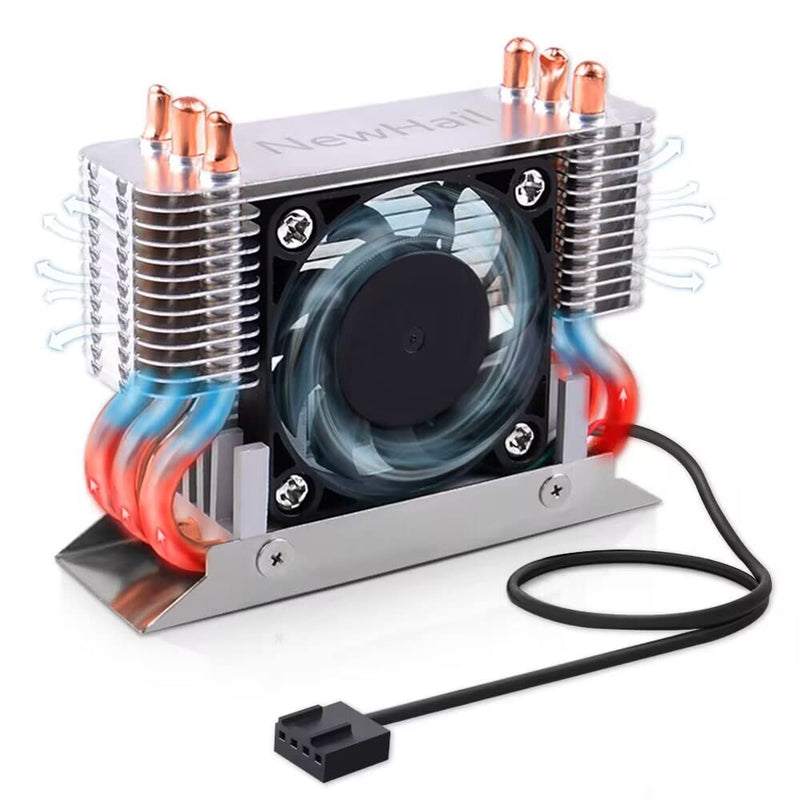 12V M.2 2280 SSD Heatsink with 40mm PWM Cooling Fan, Copper Heat Pipes and Thermal Pad, SSD Cooler for M.2 2280 NVMe & SATA SSD Only