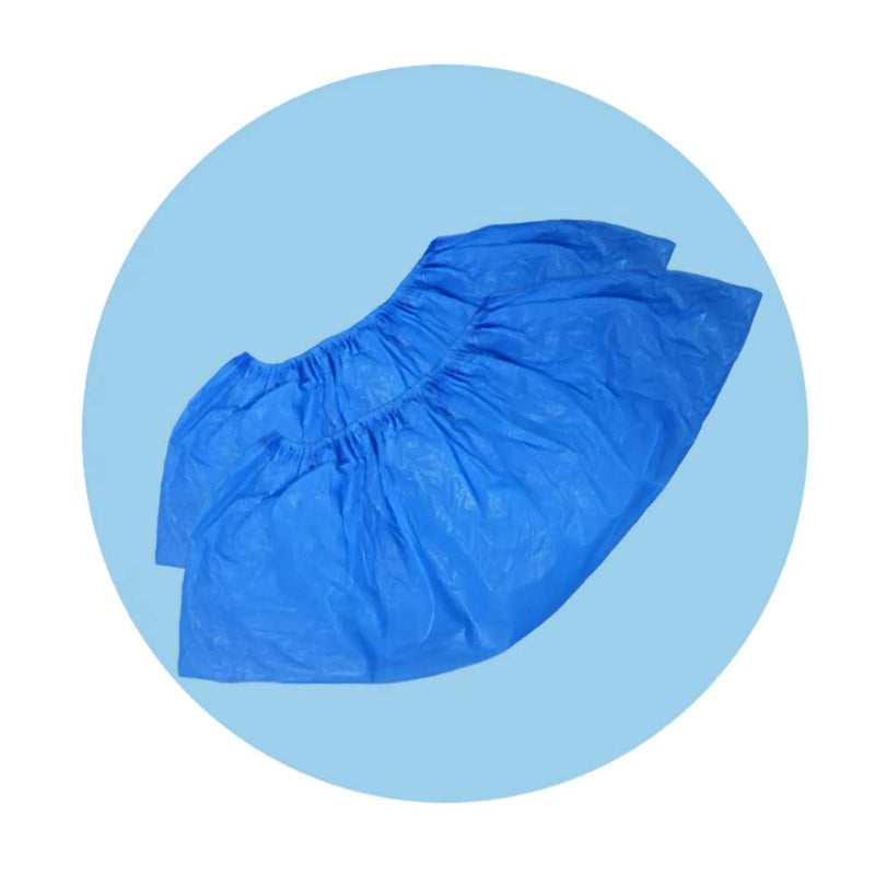 AURMOO Disposable Shoe Covers, Pack of 50, Double Layer Shoe Covers, Disposable Shoe Covers, Waterproof, Tear-Resistant, Puncture-proof for Indoor Outdoor Use, blue 4.0g/p(100)