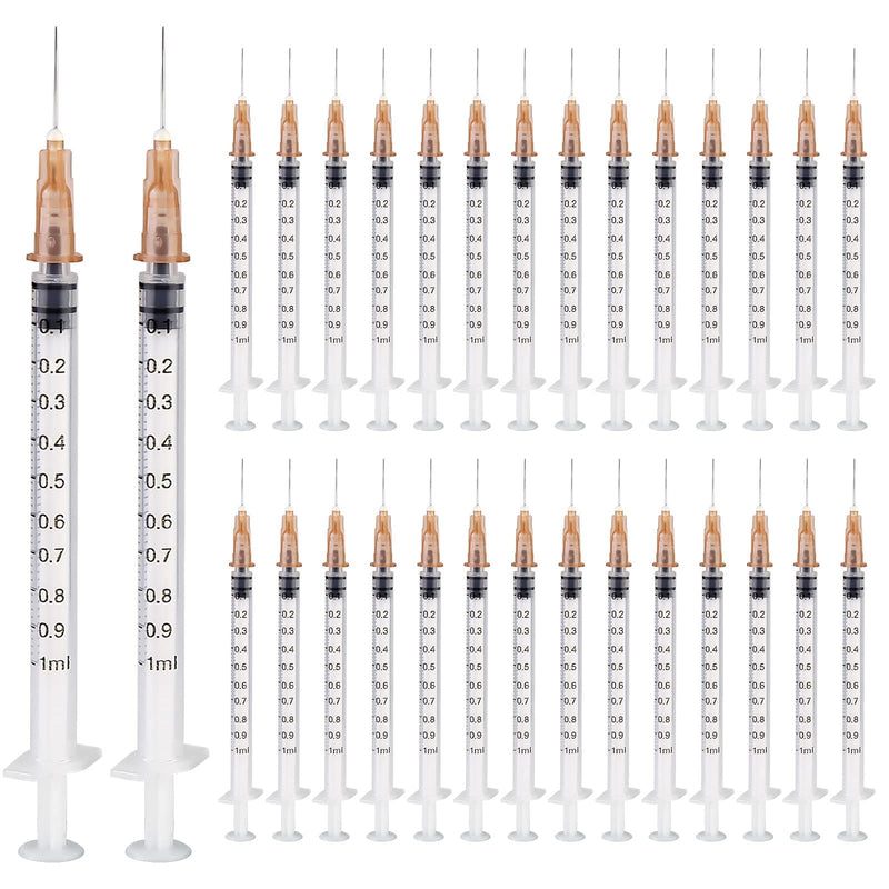 Pack of 50 Syringes 1 ml, Vegena 1 ml Syringes Set Plastic Tube Syringes Disposable Syringes Small Dosing Syringe Liquid Syringe Independent Seal Packaging Disposable Syringes (50)
