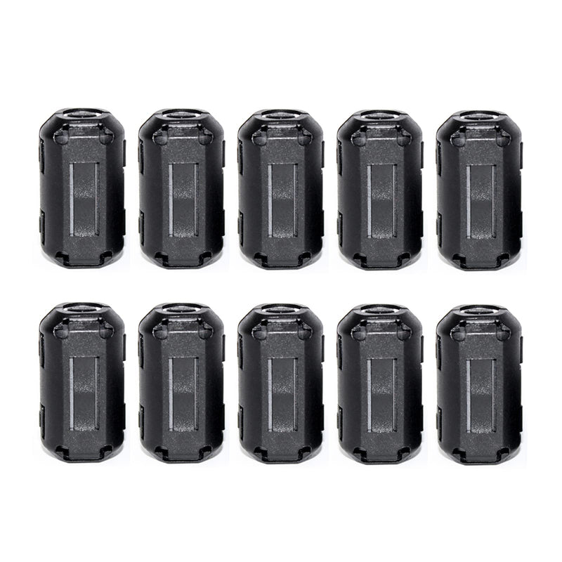 TOJOIN 10PCS Ferrite Bead Clip on Ferrite Core RFI EMI Noise Suppressor Ferrite Rings Cable Clip for Phone, TV, Speaker, USB Radio, Audio Equipment 9mm Inner Diameter Black 9mm-10pcs
