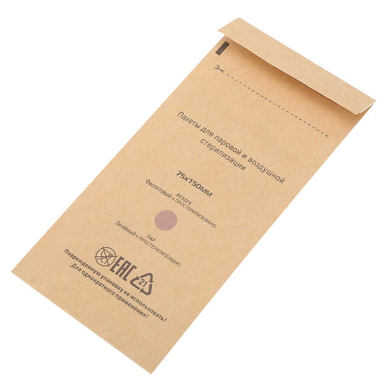 100 x Autoclave Sterilisation Bags, Disposable Self Seal Steriliser Bags for Nail Tools, Teeth Sterilisation Bag for Beauty (75 x 150 mm)